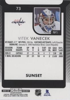 2021-22 O-Pee-Chee Platinum - Sunset #73 Vitek Vanecek Back