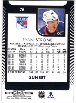 2021-22 O-Pee-Chee Platinum - Sunset #76 Ryan Strome Back