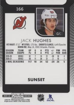 2021-22 O-Pee-Chee Platinum - Sunset #166 Jack Hughes Back