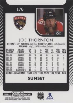 2021-22 O-Pee-Chee Platinum - Sunset #176 Joe Thornton Back
