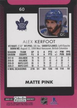 2021-22 O-Pee-Chee Platinum - Matte Pink #60 Alex Kerfoot Back