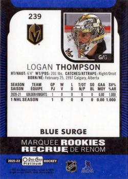 2021-22 O-Pee-Chee Platinum - Blue Surge #239 Logan Thompson Back