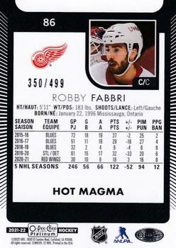 2021-22 O-Pee-Chee Platinum - Hot Magma #86 Robby Fabbri Back