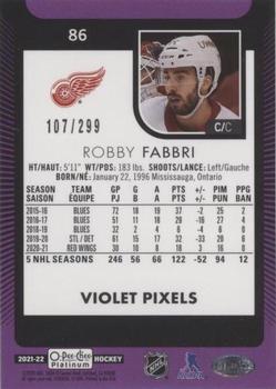 2021-22 O-Pee-Chee Platinum - Violet Pixels #86 Robby Fabbri Back