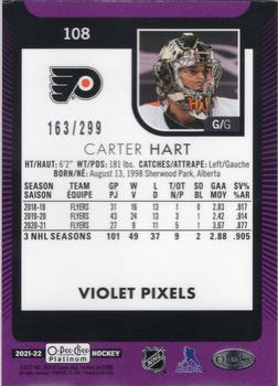 2021-22 O-Pee-Chee Platinum - Violet Pixels #108 Carter Hart Back