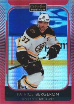 2021-22 O-Pee-Chee Platinum - Red Prism #191 Patrice Bergeron Front