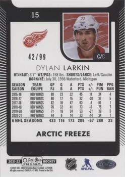 2021-22 O-Pee-Chee Platinum - Arctic Freeze #15 Dylan Larkin Back