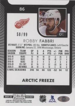 2021-22 O-Pee-Chee Platinum - Arctic Freeze #86 Robby Fabbri Back