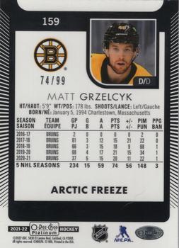 2021-22 O-Pee-Chee Platinum - Arctic Freeze #159 Matt Grzelcyk Back