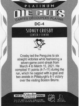 2021-22 O-Pee-Chee Platinum - Platinum Die Cuts #DC-4 Sidney Crosby Back