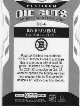 2021-22 O-Pee-Chee Platinum - Platinum Die Cuts #DC-6 David Pastrnak Back