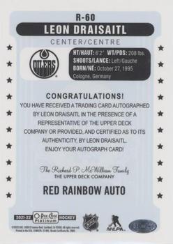 2021-22 O-Pee-Chee Platinum - Retro Red Rainbow Autographs #R-60 Leon Draisaitl Back