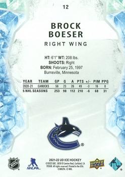 2021-22 Upper Deck Ice - Green #12 Brock Boeser Back