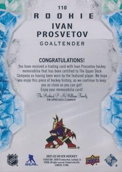2021-22 Upper Deck Ice - Jersey #110 Ivan Prosvetov Back