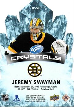 2021-22 Upper Deck Ice - Ice Crystals #IC-59 Jeremy Swayman Back