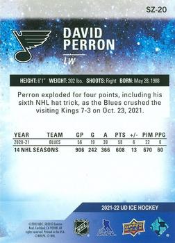 2021-22 Upper Deck Ice - Sub Zero #SZ-20 David Perron Back