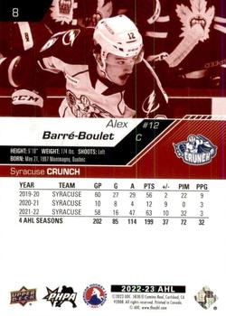 2022-23 Upper Deck AHL - Exclusives #8 Alex Barre-Boulet Back