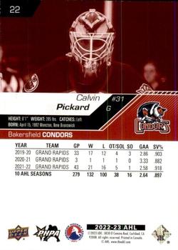 2022-23 Upper Deck AHL - Exclusives #22 Calvin Pickard Back