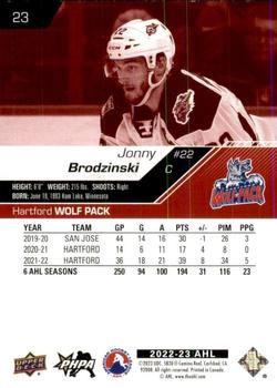 2022-23 Upper Deck AHL - Exclusives #23 Jonny Brodzinski Back