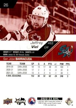 2022-23 Upper Deck AHL - Exclusives #26 Jeffrey Viel Back