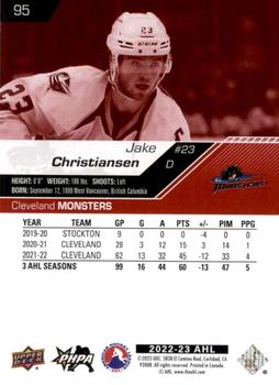 2022-23 Upper Deck AHL - Exclusives #95 Jake Christiansen Back