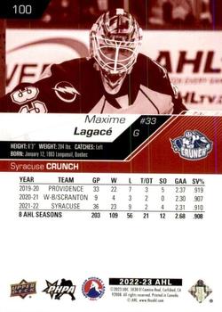 2022-23 Upper Deck AHL - Exclusives #100 Maxime Lagace Back