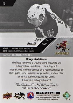 2022-23 Upper Deck AHL - Autographs #9 Jan Jenik Back