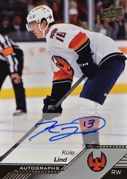 2022-23 Upper Deck AHL - Autographs #40 Kole Lind Front