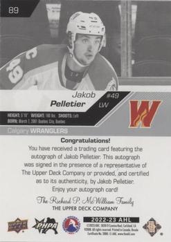2022-23 Upper Deck AHL - Autographs #89 Jakob Pelletier Back
