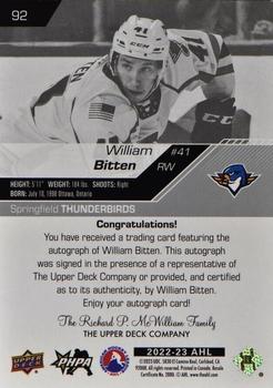 2022-23 Upper Deck AHL - Autographs #92 William Bitten Back