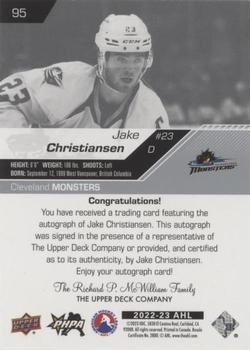 2022-23 Upper Deck AHL - Autographs #95 Jake Christiansen Back
