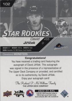 2022-23 Upper Deck AHL - Autographs #102 David Jiricek Back