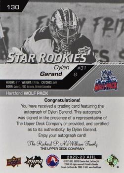 2022-23 Upper Deck AHL - Autographs #130 Dylan Garand Back