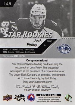 2022-23 Upper Deck AHL - Autographs #145 Jack Finley Back