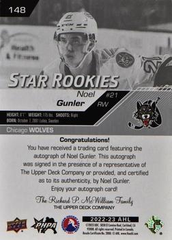 2022-23 Upper Deck AHL - Autographs #148 Noel Gunler Back