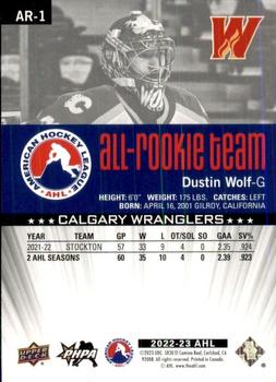 2022-23 Upper Deck AHL - AHL All-Rookie Team #AR-1 Dustin Wolf Back