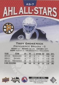 2022-23 Upper Deck AHL - AHL All-Stars Gold #AS-7 Troy Grosenick Back