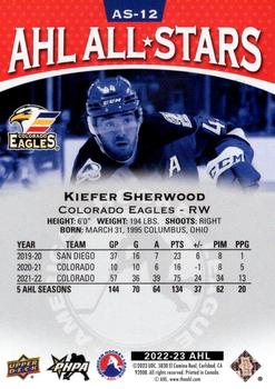 2022-23 Upper Deck AHL - AHL All-Stars Gold #AS-12 Kiefer Sherwood Back