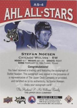 2022-23 Upper Deck AHL - AHL All-Stars Autographs #AS-4 Stefan Noesen Back