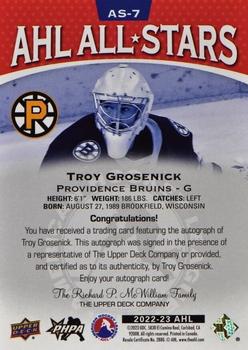 2022-23 Upper Deck AHL - AHL All-Stars Autographs #AS-7 Troy Grosenick Back