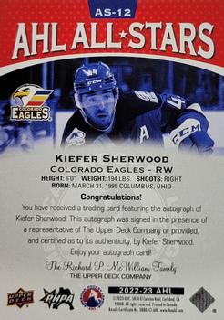 2022-23 Upper Deck AHL - AHL All-Stars Autographs #AS-12 Kiefer Sherwood Back