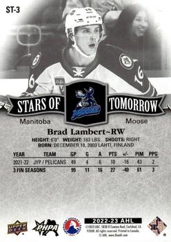2022-23 Upper Deck AHL - Stars of Tomorrow #ST-3 Brad Lambert Back