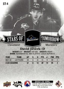 2022-23 Upper Deck AHL - Stars of Tomorrow #ST-4 David Jiricek Back