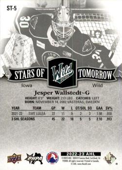 2022-23 Upper Deck AHL - Stars of Tomorrow #ST-5 Jesper Wallstedt Back
