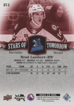 2022-23 Upper Deck AHL - Stars of Tomorrow Red #ST-3 Brad Lambert Back