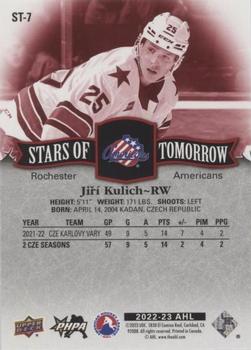 2022-23 Upper Deck AHL - Stars of Tomorrow Red #ST-7 Jiri Kulich Back