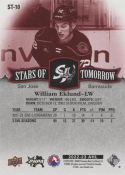 2022-23 Upper Deck AHL - Stars of Tomorrow Red #ST-10 William Eklund Back