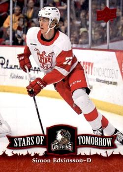 2022-23 Upper Deck AHL - Stars of Tomorrow Red #ST-11 Simon Edvinsson Front