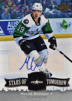2022-23 Upper Deck AHL - Stars of Tomorrow Autographs #ST-9 Mavrik Bourque Front