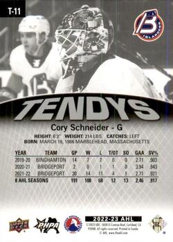 2022-23 Upper Deck AHL - Tendys #T-11 Cory Schneider Back
